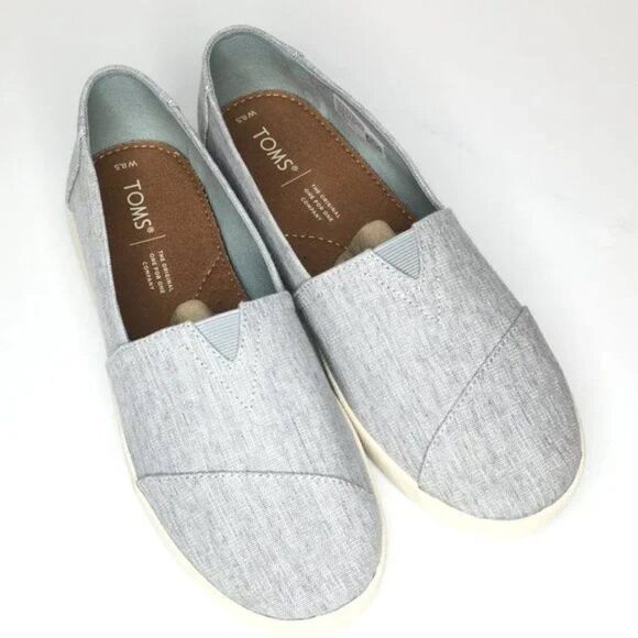 Toms Avalon Drizzle Grey Micro Crosshatch Shoes Size 11 - Picture 1 of 7